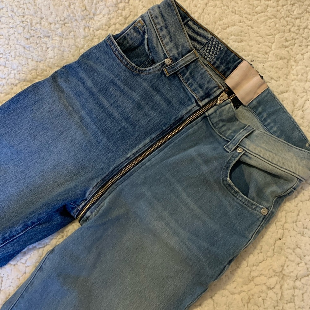 Revice zipper jeans 2 tone